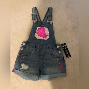 Jordache girls overall bling shorts-medium 7/8 NWT
